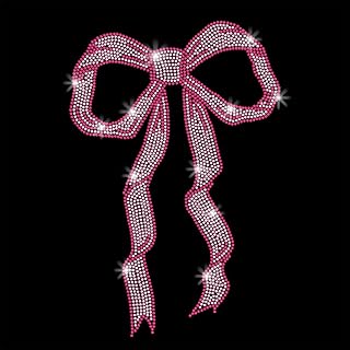 1 Pc Large Vintage Bow Rhinestone Iron on Transfers, Bow Hotfix Decoration Appliques Crystal Heat Transfer Decals Clothing Repair Patches for T-Shirt, Hat, DIY Accessories, 12 x 8 Inch