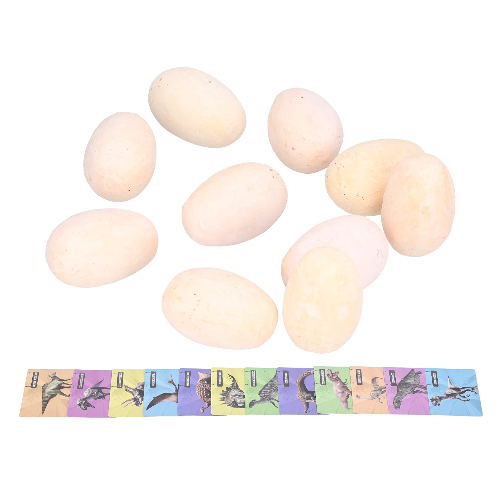 Dinosaurier-Ei-Grabsatz, Simulationsarchäologie-Spielzeug für Kinder, 12-teiliges Dinosaurier-Ausgrabungsset mit Meißeln, Pinseln und Lernkarten, pädagogisches STEM-Geschenk für