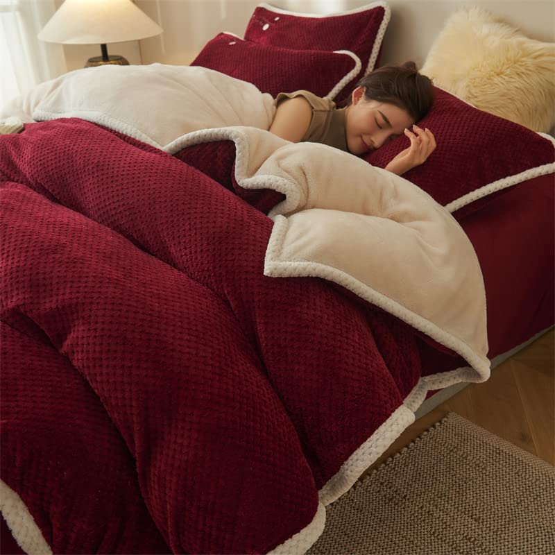 Sabanas 150 Invierno Coralina-Funda De EdredóN 220x240-Funda NóRdica De Franela, Ropa De Cama Gruesa, CáLida Y Suave para La Piel En Invierno, Manta Disponible En Todas Las Estaciones