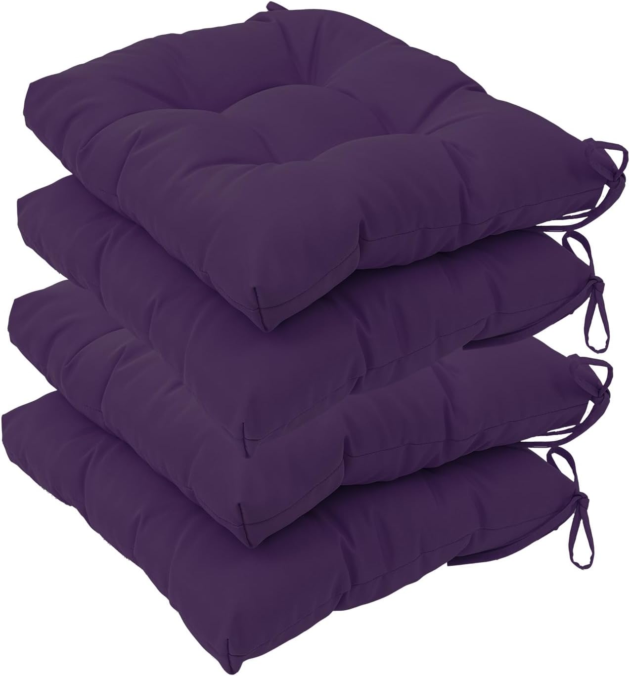 QILLOWAY Indoor/Outdoor Square Seat Patio Cushion - 19-Inches,Pack of 4 (Grey)