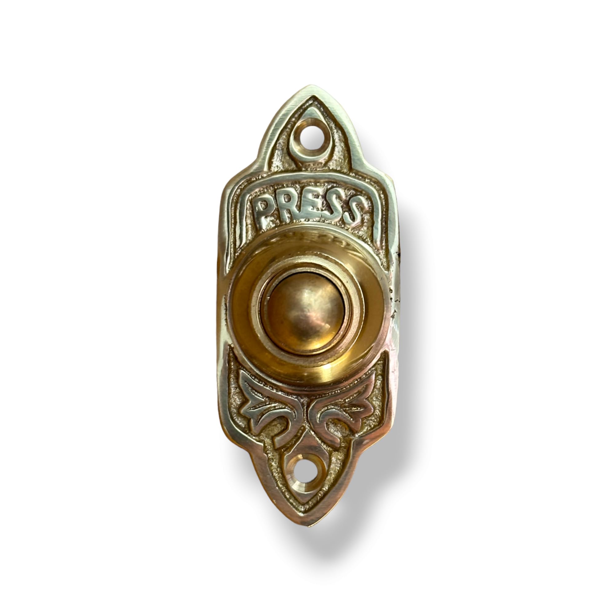 Manor Polished Brass Victorian Rectangle Front Door Bell Push 75Mm X 30Mm