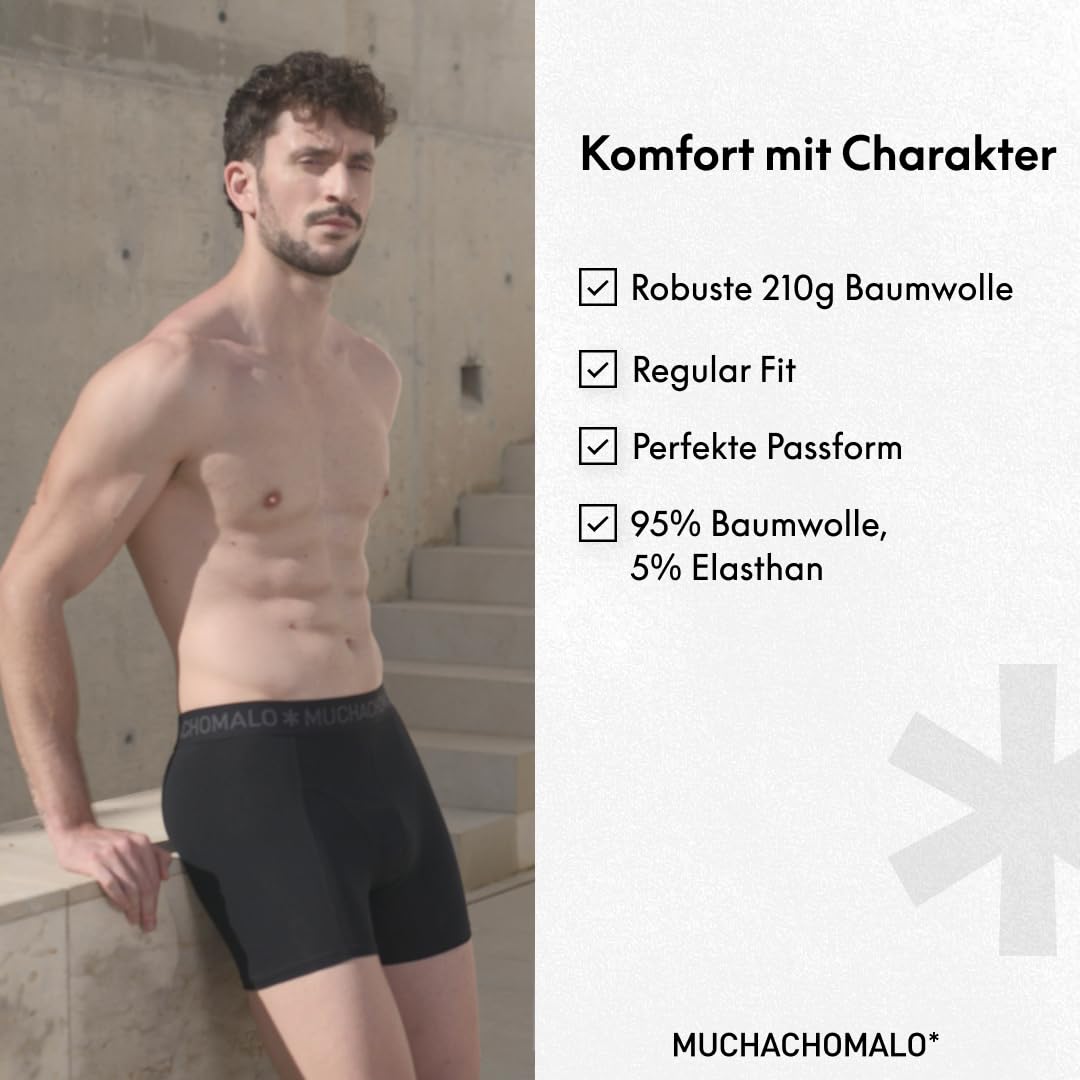Muchachomalo Boxer da uomo, tinta unita, biancheria intima da uomo, confezione multipla, confezione da 4 pezzi, boxer Solid con vestibilità classica, con elastico in vita