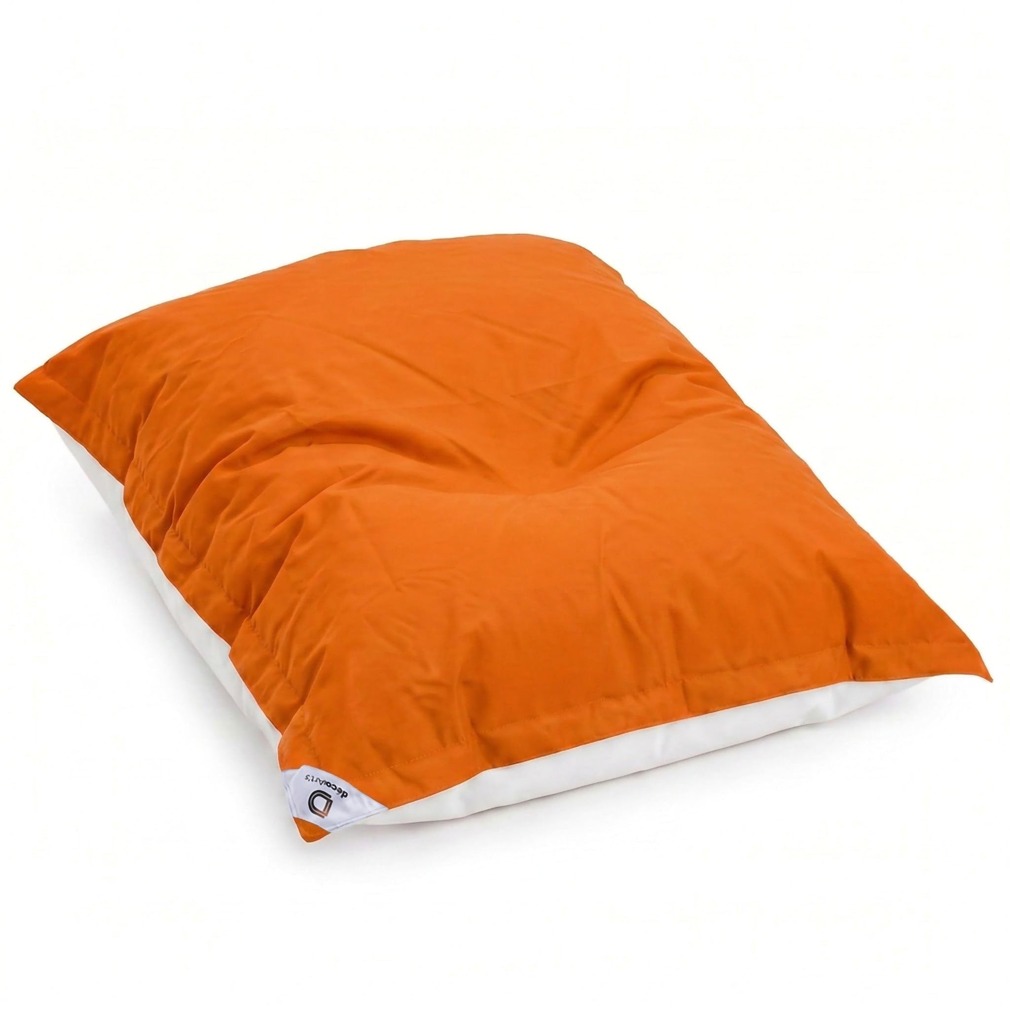 Pouf da Esterno Gigante XXL 180x140cm Imbottito (Non Gonfiabile) Galleggiante Piscina - Pouf Giardino Impermeabile Sfoderabile - Riempimento 450L Palline Polistirolo - Arancione