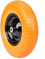 Vista 1 de 16 inch 4.80/4.00-8 Flat Free Wheelbarrow Tire, 3.5-6" Hub Solid Foamed 3/4 & 5/8 Axle Cart Wheelbarrow Wheel Flat Free, 4.00-8 Airless Tire for