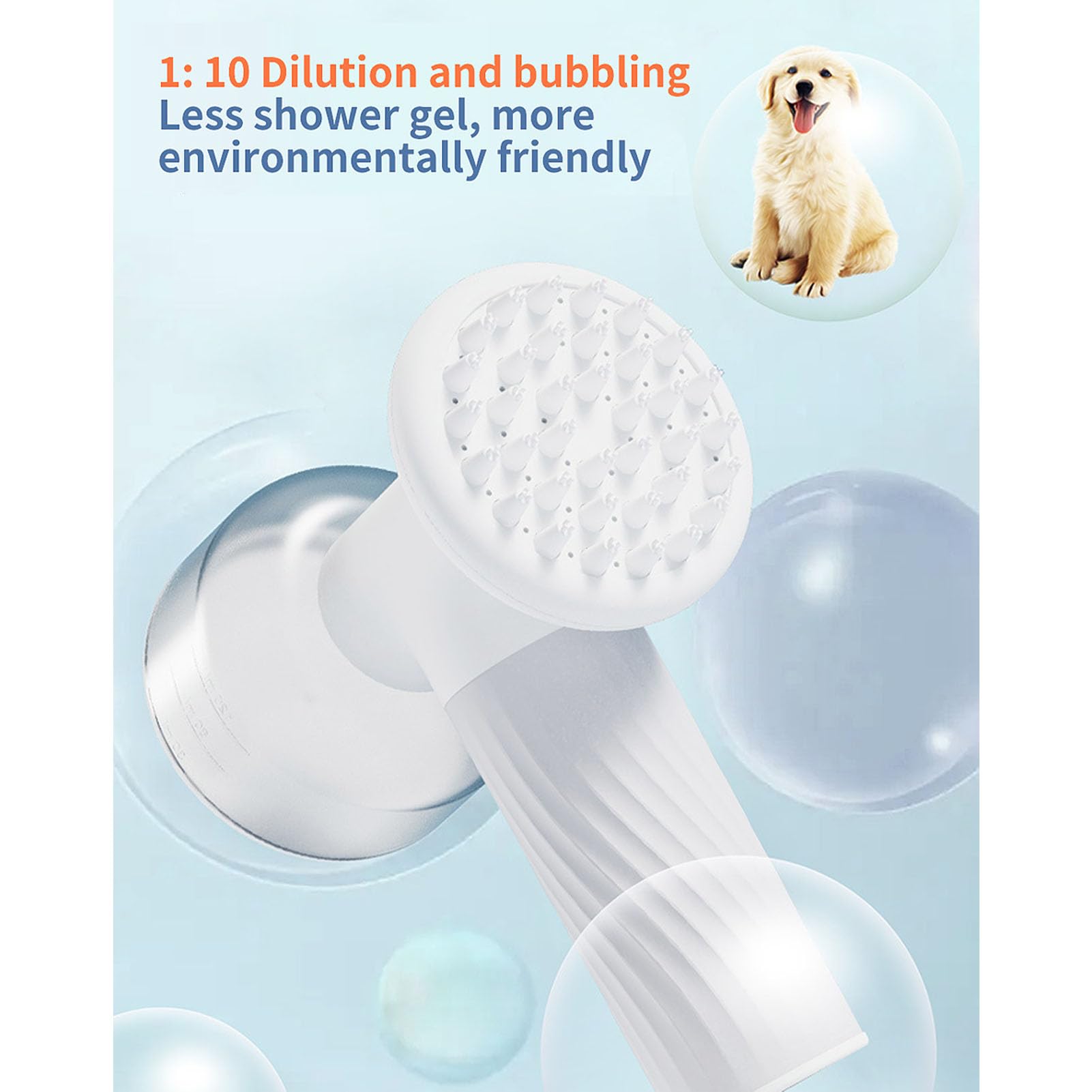 Brosse de Bain pour Chien, Brosse de Massage Entièrement Automatique avec Distributeur Automatique de Mousse de Shampoing Outil de Toilettage Rechargeable en Silicone Souple