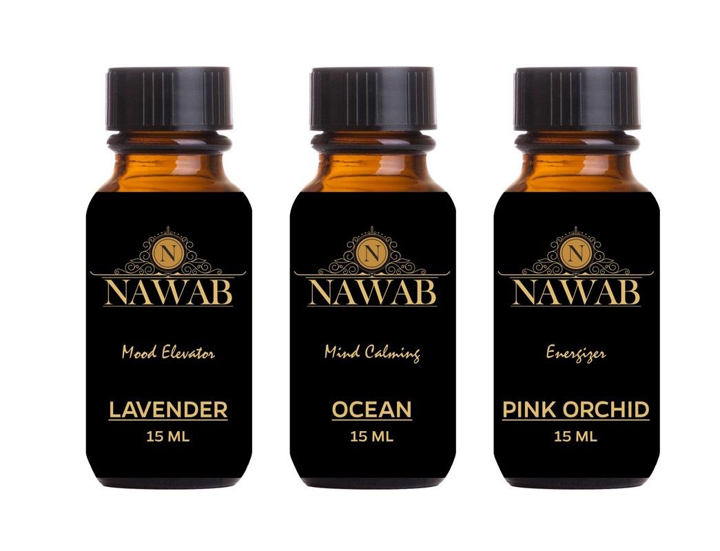 NAWAB aroma oil/Diffuser oil/scented oil/fragrance oil (Lavender, Ocean, Pink Orchid - 15ml each) (B07CM15L11) Amazon Price History, Amazon Price Tracker
