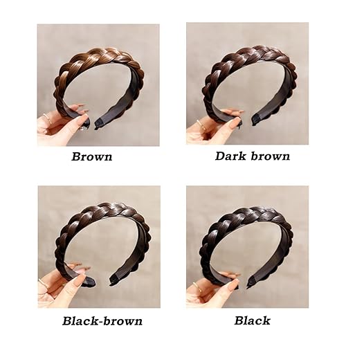 Miniatura 4 de Diadema de 3 hebras de pelo sintético trenzado, diadema trenzada con dientes, banda para el cabello, accesorio de belleza, diademas trenzadas