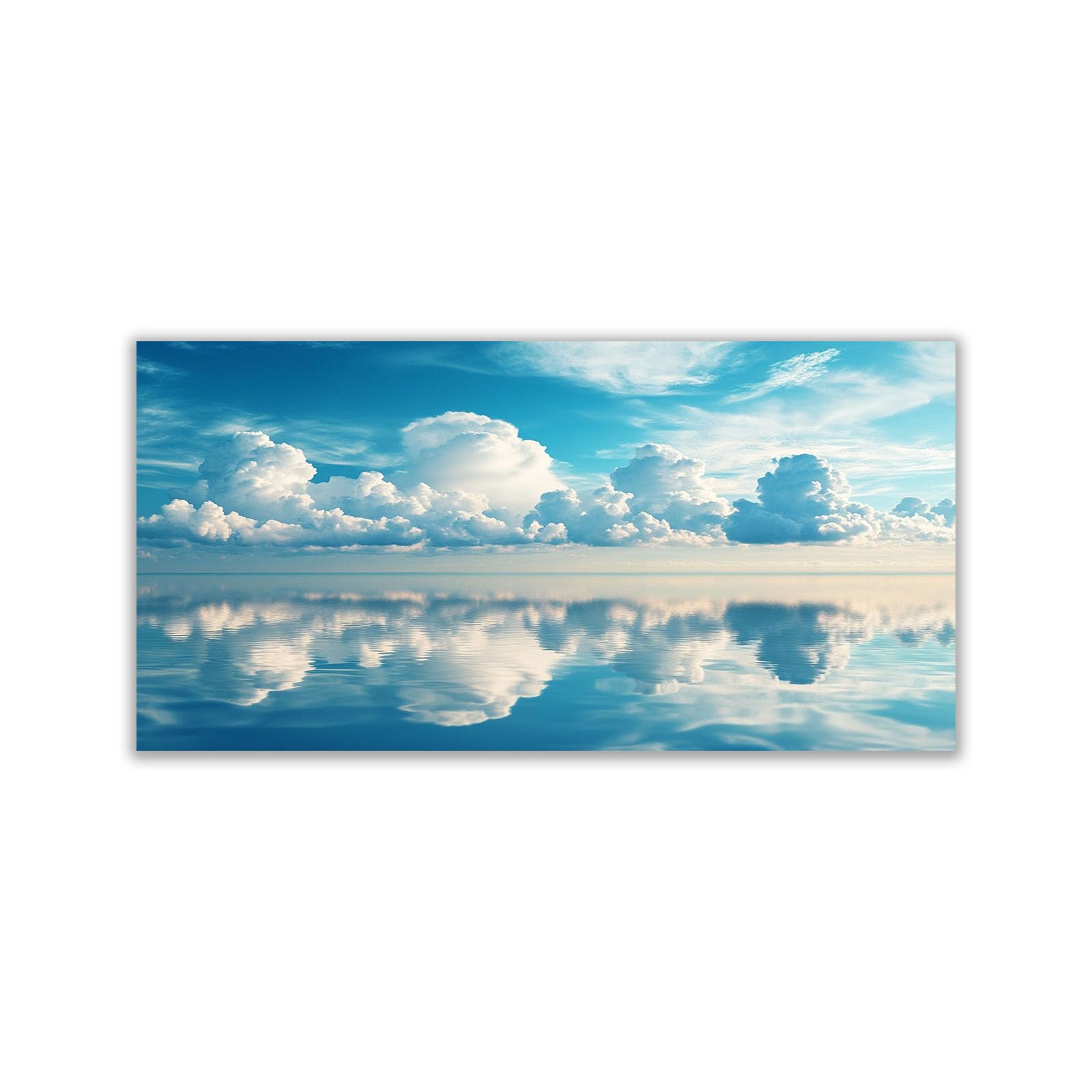 WIKEO Beach Landscape Canvas Picture Wall Art Ocean Landscape Painting Decoration Living Room Bedroom,Bathroom Kitchen Small Home Decor Printed Modern Artwork(Blue 3)-70x140cm Unframed