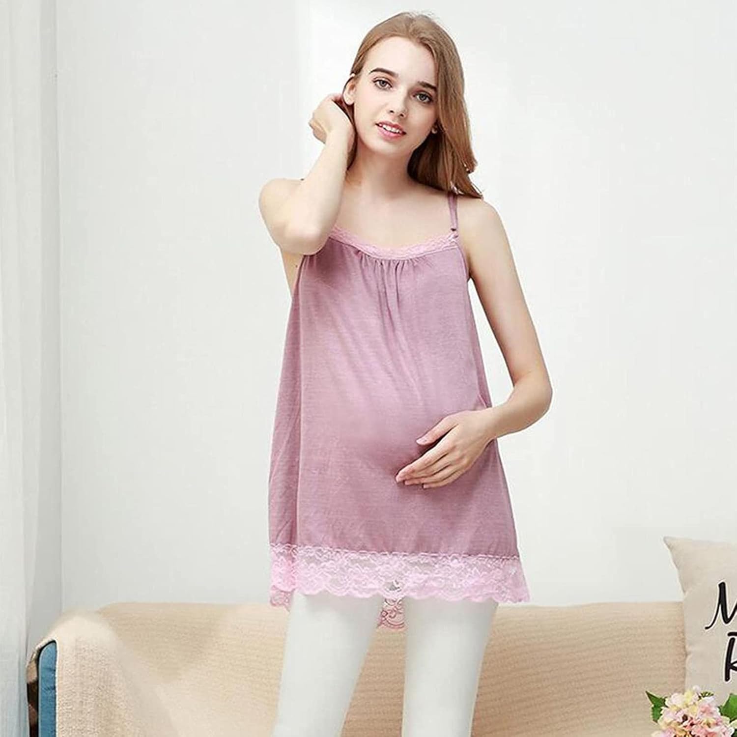 Radiation Protection Maternity Clothing,Maternity Sling Anti-Radiation for RF/LF Blocking/Shielding Conductive/Shielding EMF Protection Silver Fabric,Silver-XL