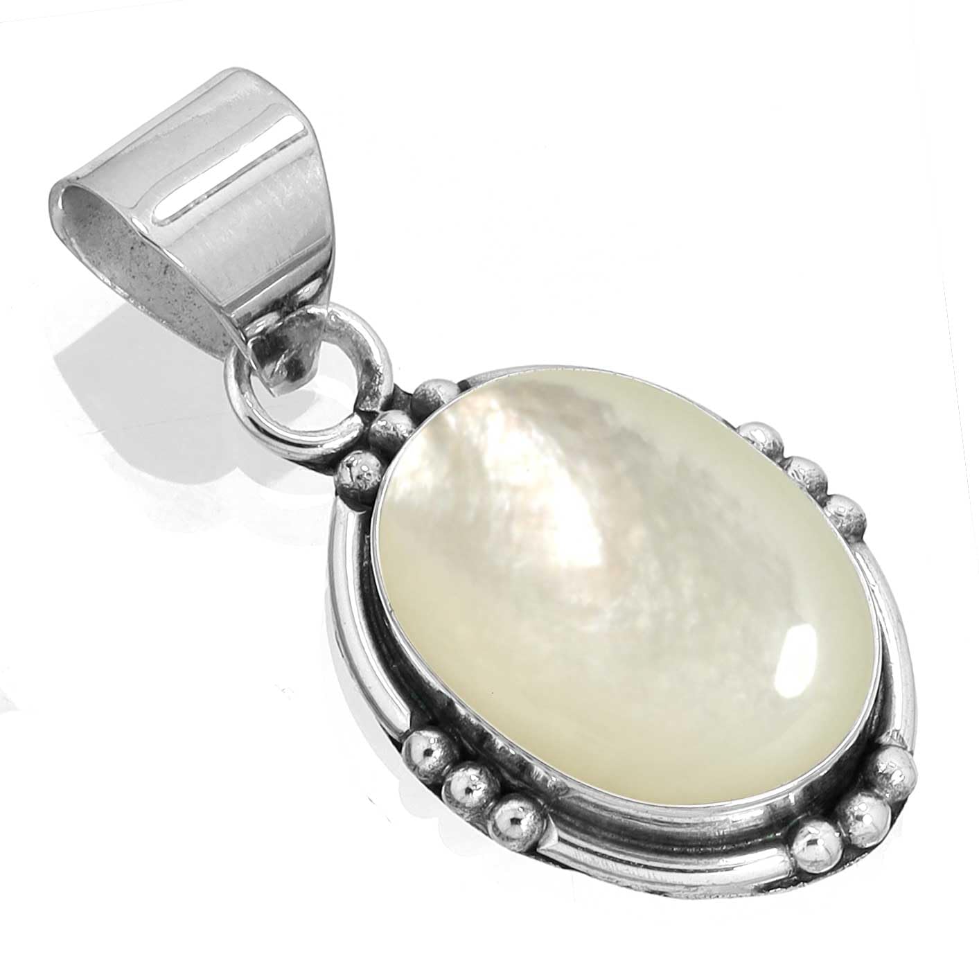 JEWELOPORIUM 925 Sterling Silver Plated Handmade Jewelry Oval Rose Quartz, Labradorite, Crystal, Garnet Chunky Natural Gemstone Boho Pendant Necklace For Women - Image 8