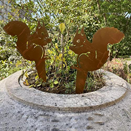 10 Pcs Decoração de jardim de esquilo de metal | Quintal Ou Árvore De Jardim Arte,Decoração de jardi