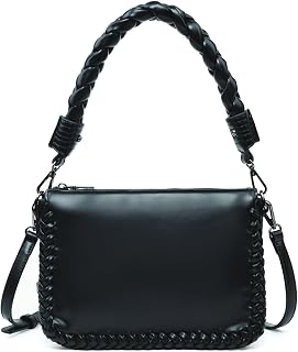Judith Whipstitch Shoulder Bag for Women Vegan Leather Crossbody Purse Ladies Hobo Handbag with 2 Straps