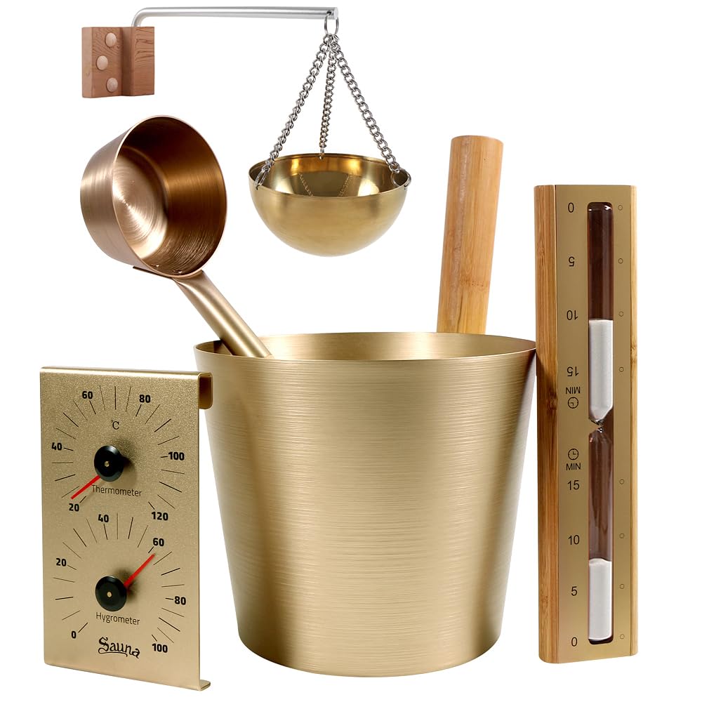 HOME DELUXE Sauna-Aufgussset THERA – Komplettset in Gold (5-tlg)