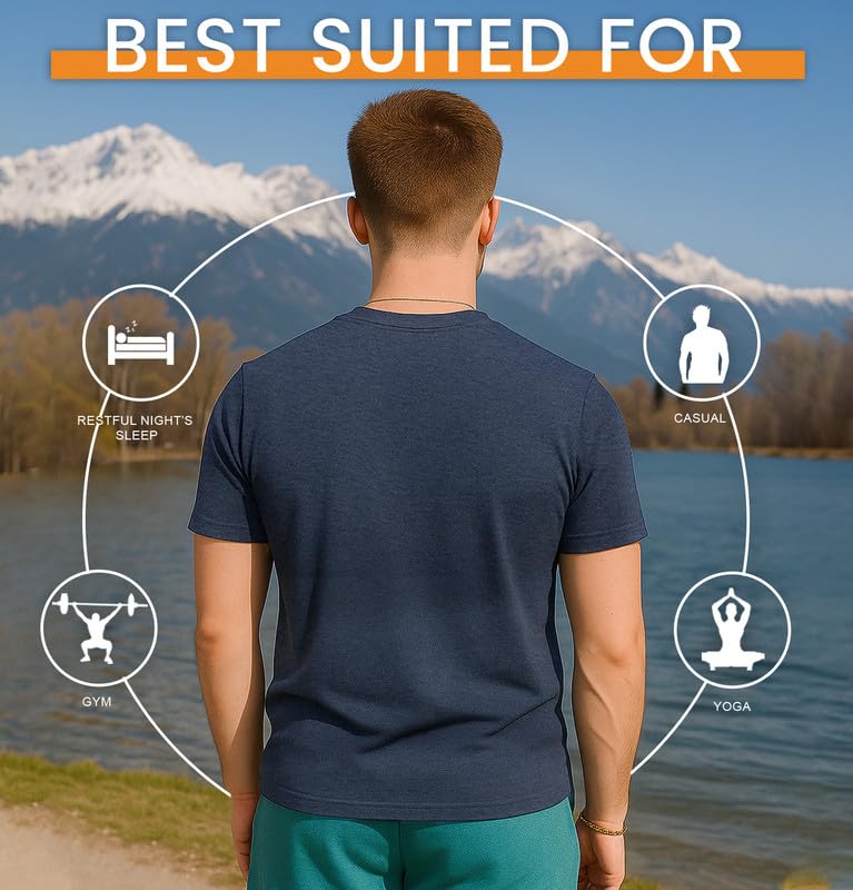 Image of Sleepynuts Men's Regular Fit Round Neck Half Sleeves Solid Casual Wear T-Shirt