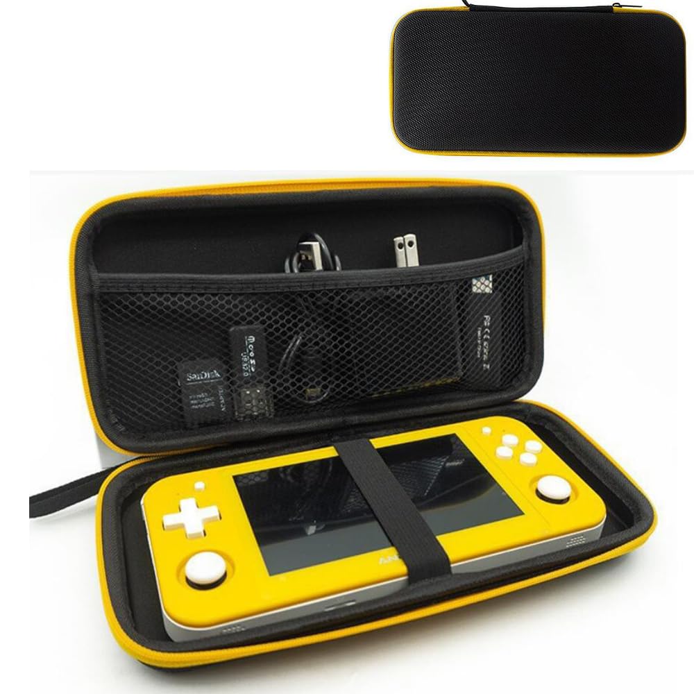 Coyktonty Hard Carrying Case for Powkiddy X55 RG505,Protector for Powkiddy X55 RG505 Gaming Handheld, Black/Double Pocket/Large Capacity