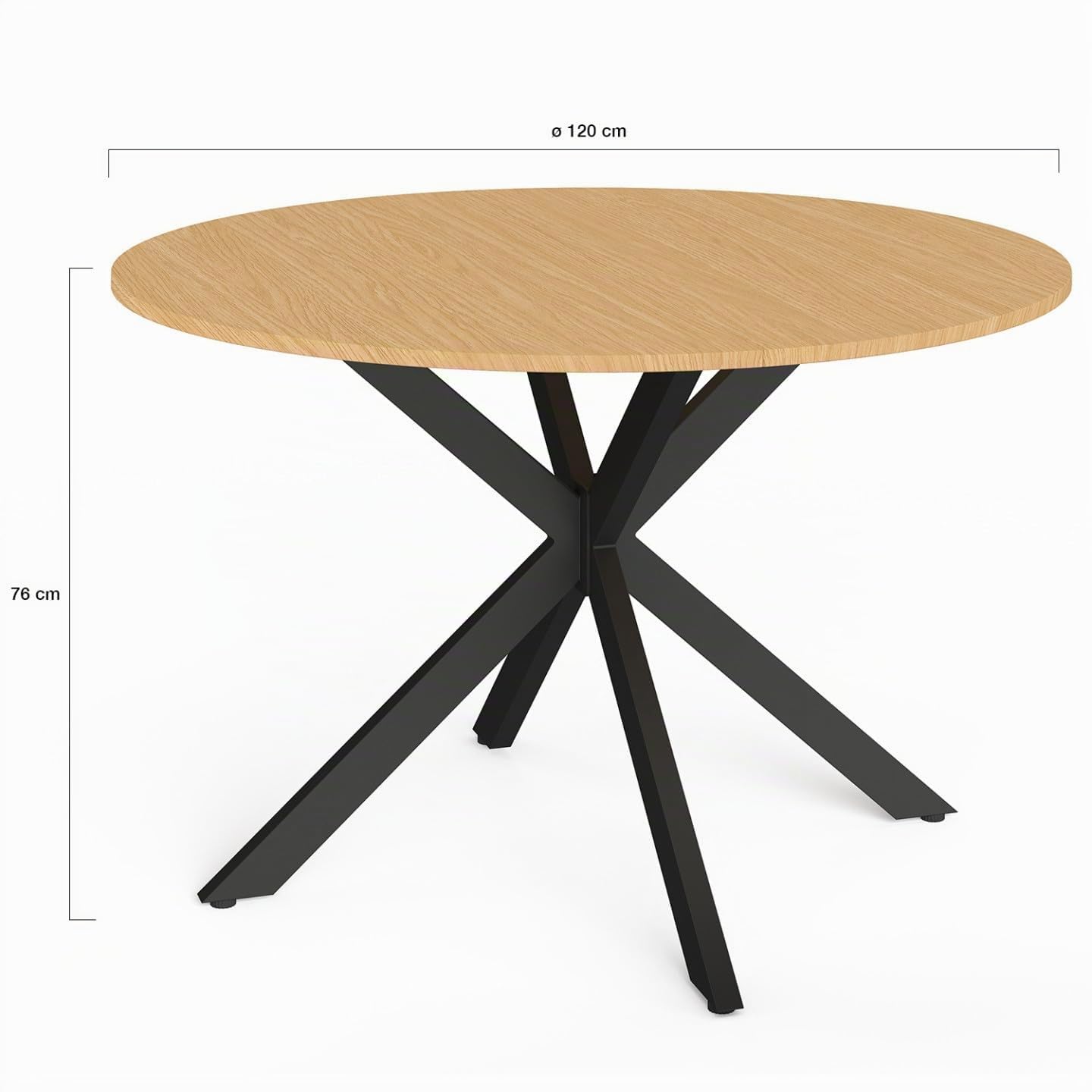 IDMarket - Table de Jardin Ronde Messina 120 cm 6 Personnes