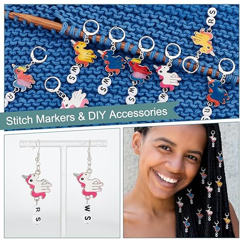 NBEADS 24 Pcs Fairy Horse with Number Stitch Markers - Image 4