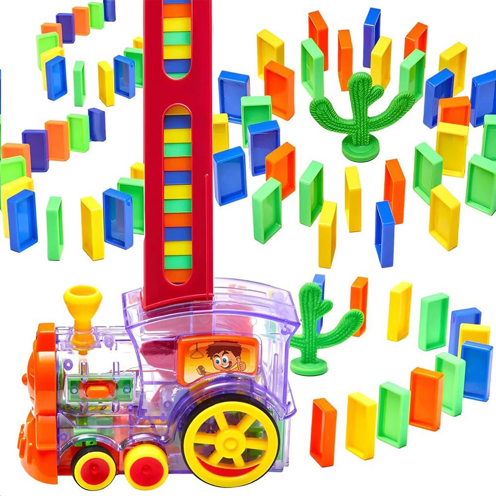 Zinnia Domino Train Toys for Kids, Lighting & Sounds with Stacking Domino Train Blocks, 60 Pcs Colorful Domino Blocks with Musical Train Toy for Kids (B0CXMCKHF1) Amazon Price History, Amazon Price Tracker
