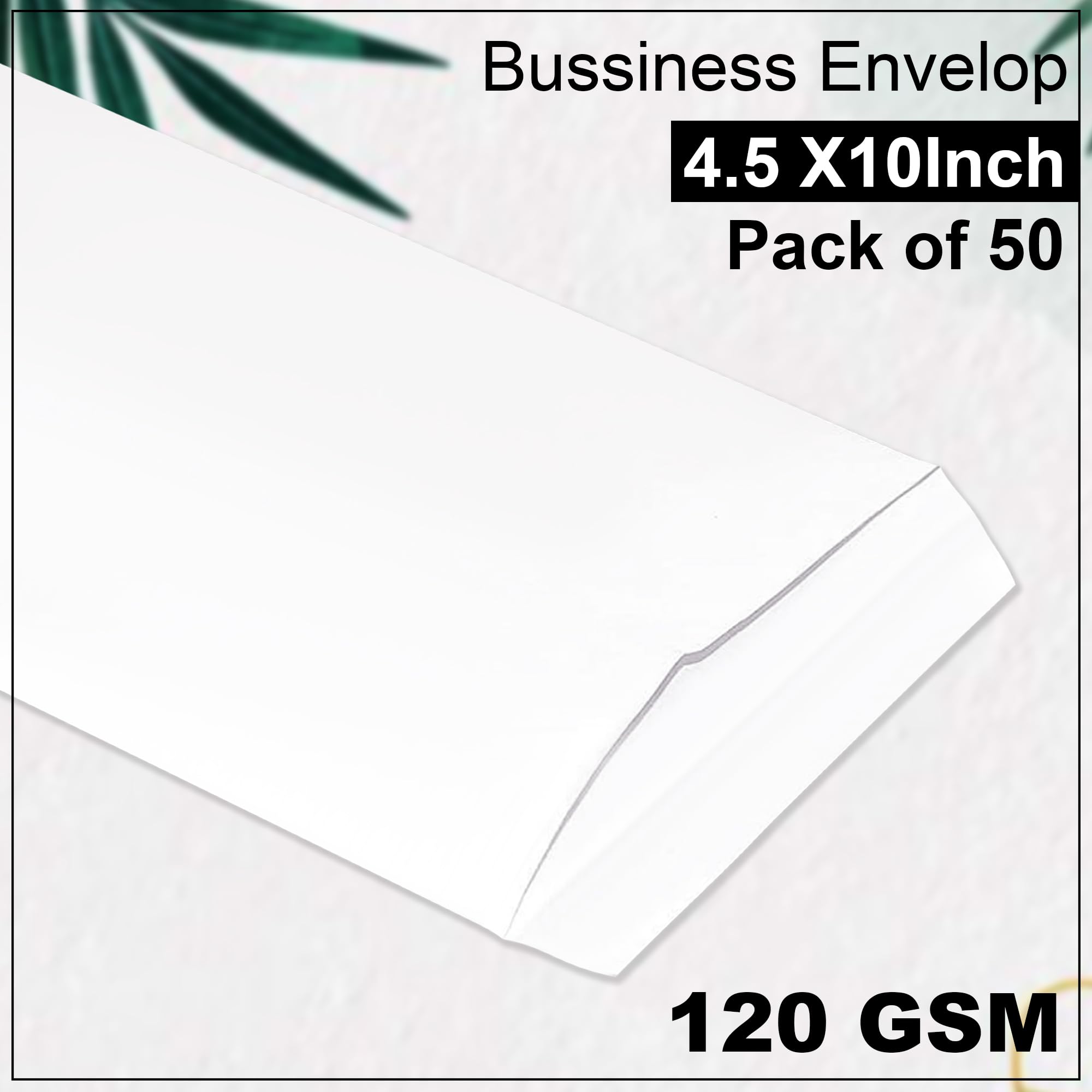 GLUN® White Cheque Envelopes | 4.5 x 10 Inch | 120 GSM Paper | Pack of 50 — Amazon image 2