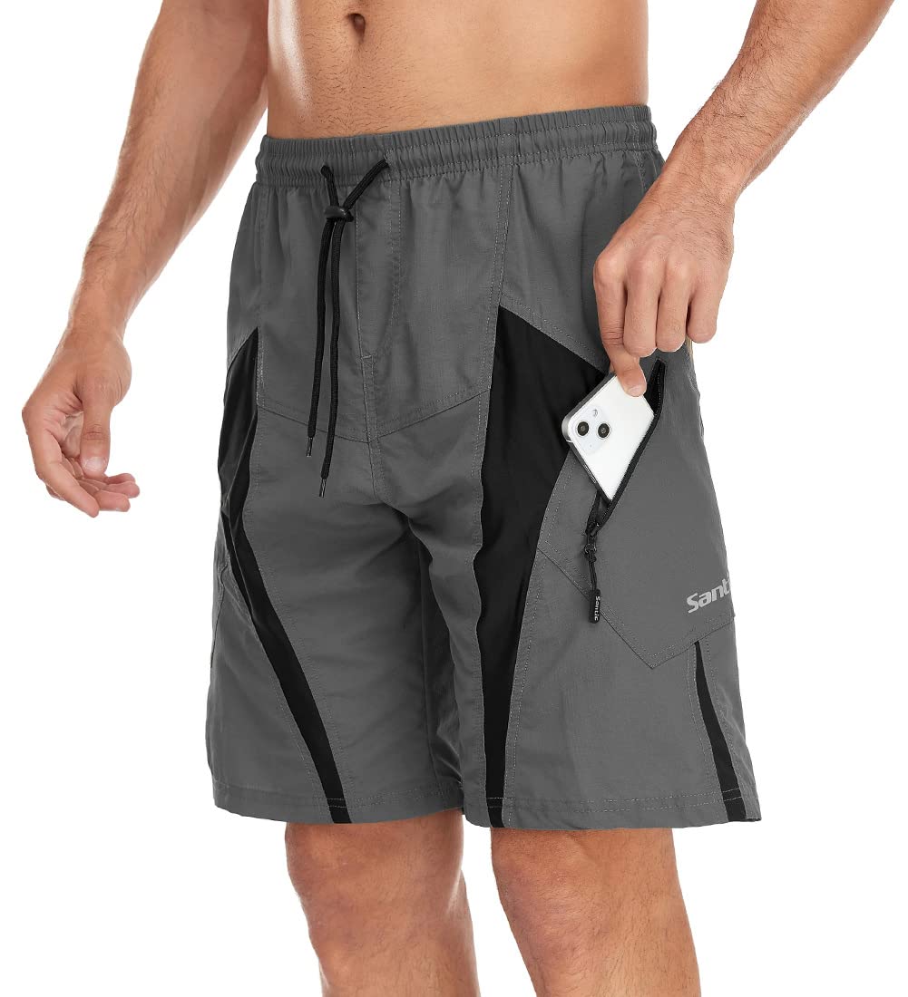 Santic Shorts de vélo pour Hommes avec 4D Rembourrage Séchage Rapide Respirants