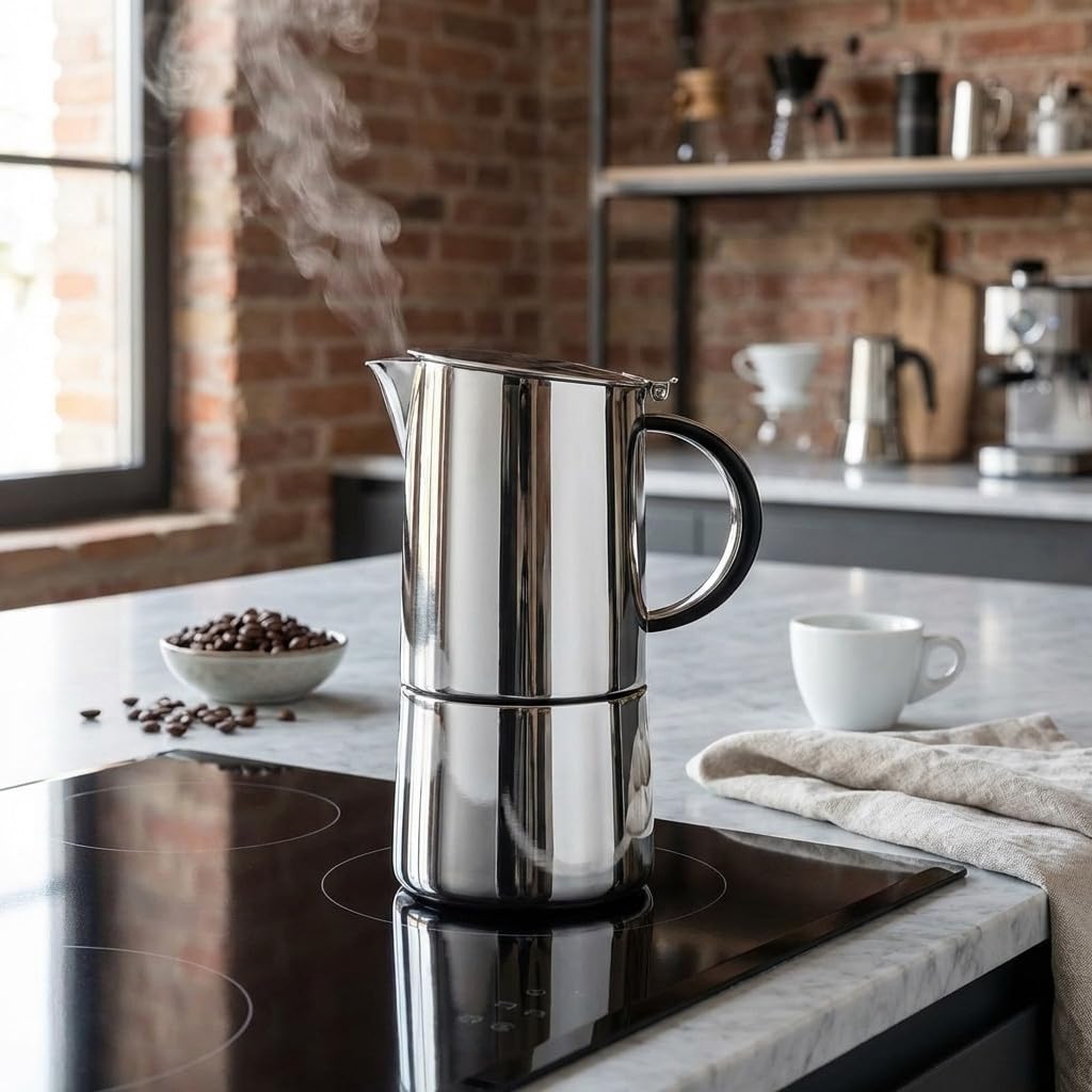 Suinga Cafetera Profesional | Cafetera Italiana 6 Tazas 310ml Inducción | Cafetera Espress Mokka | Para todo tipo de cocinas