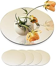 Wedding Decoration Round Gold Mirror 20cm (Pack of 4) - Decorative Trays for Wedding Table, Centerpiece, Acrylic Without Adhesive, Ideal for Events