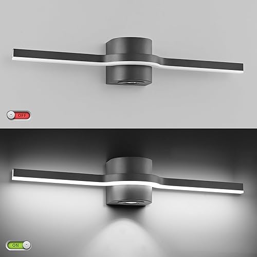 Miniatura 6 de SOLFART 3 colores de temperatura regulable 24 pulgadas baño lámparas vanidad luces para baño moderno LED pared luz S8500-610-BK-3C