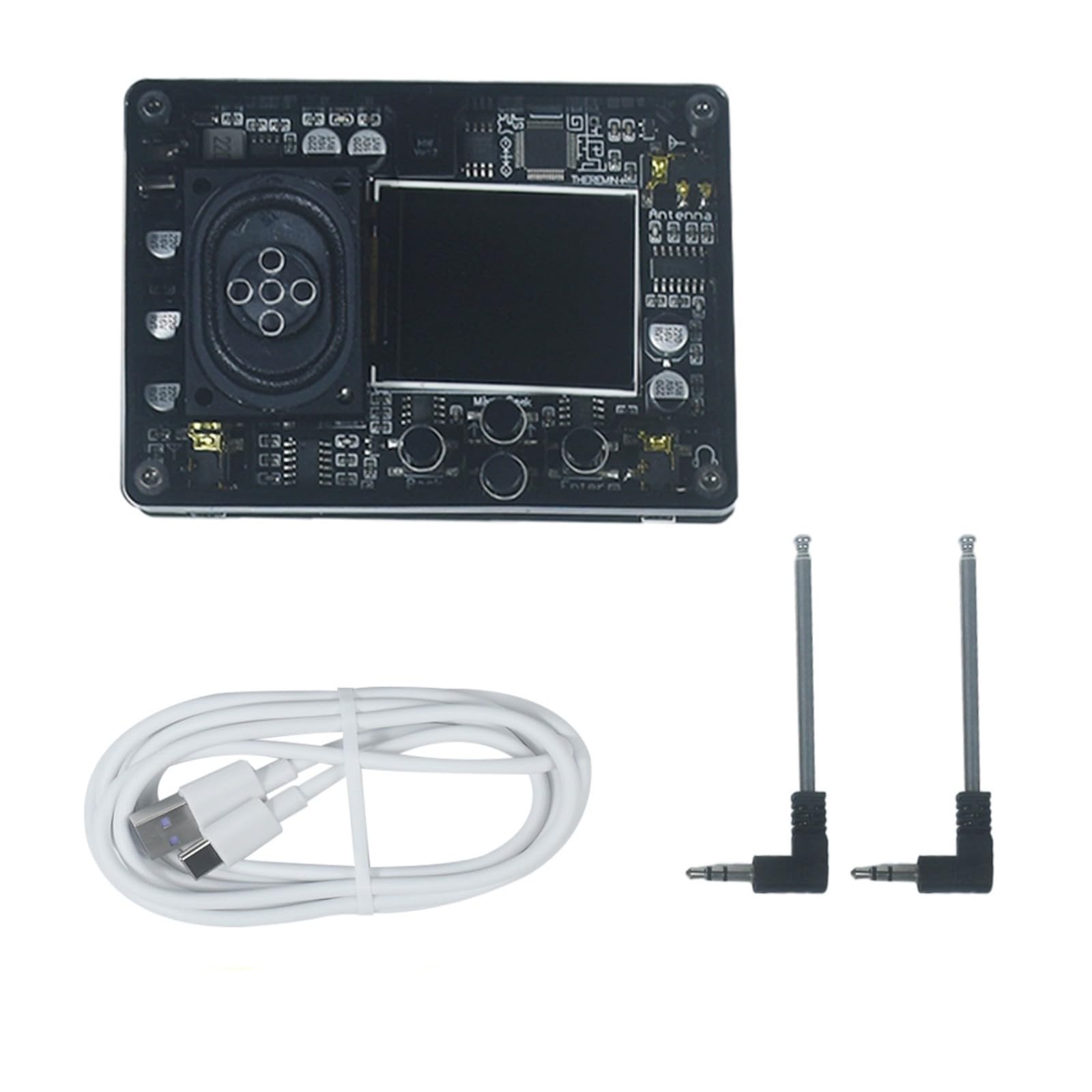 Kreatives elektronisches Instrument mit USB Kabel und Antennen, Theremin Set, Geschenk für Musikfans, Theremin Musikinstrument Bildschirm