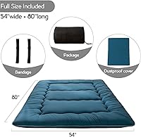 Vista 2 de MAXYOYO Colchón japonés de suelo futón, almohadilla gruesa para dormir, futón plegable enrollable para adultos, tapete de tatami, cama de dormitorio