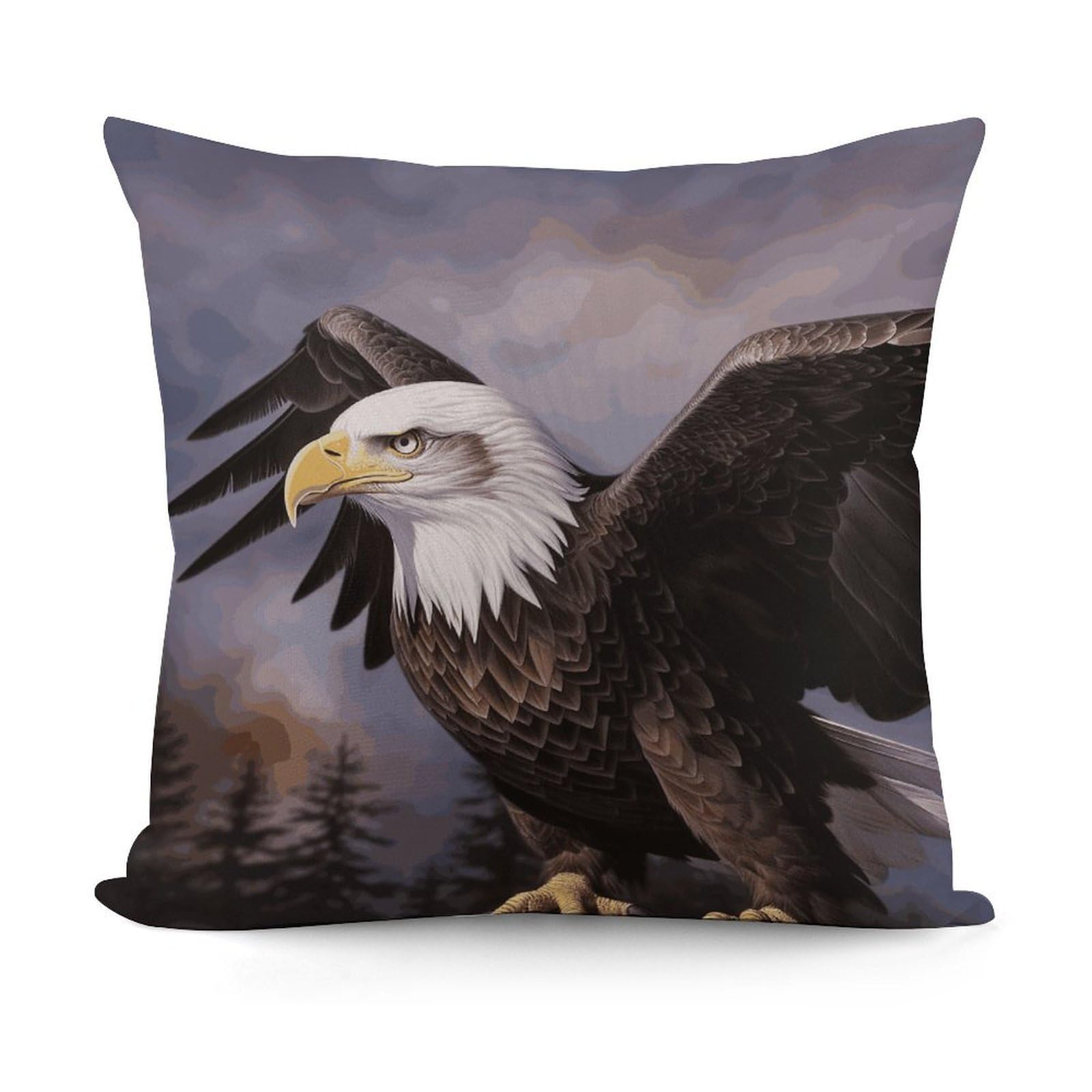 VstaDank Bald Eagle Pillow Covers Soft Plush Decorative Square Pillow Cover Modern Breathable Pillowcases Pillowcase with Invisible Zipper 18x18 Inches for Sofa Living Room