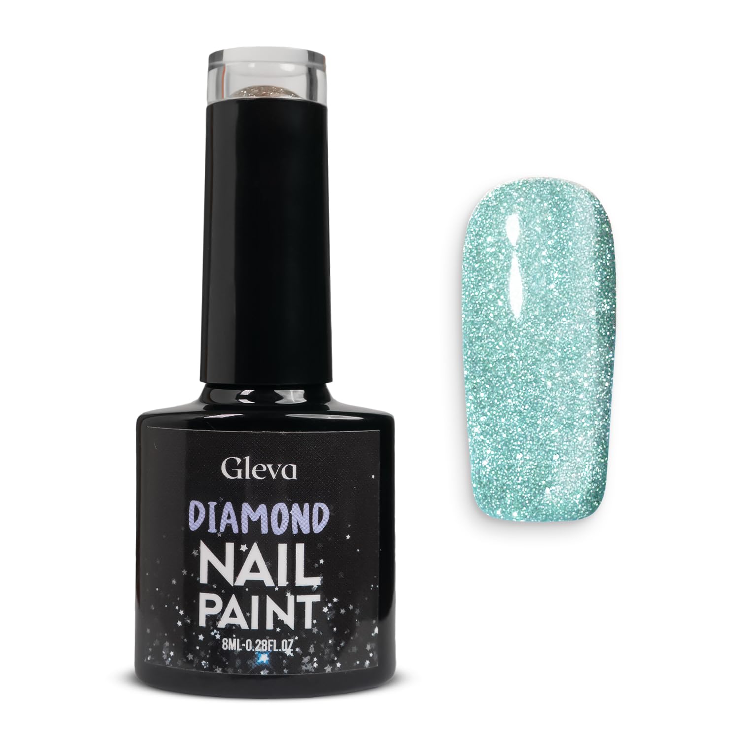 Gleva Diamond Glitter Nail Polish Soak Off UV Gel for Nail Art Sparkly Diamond Nail Paint Long-Lasting for Salon Home DIY Manicure 1 PCS 8ml For Women’s & Girls (Green)-image-24