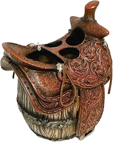 The Bridge Collection Soporte para cepillo de dientes con silla de montar occidental, decoración de baño para nativos, país, cabaña