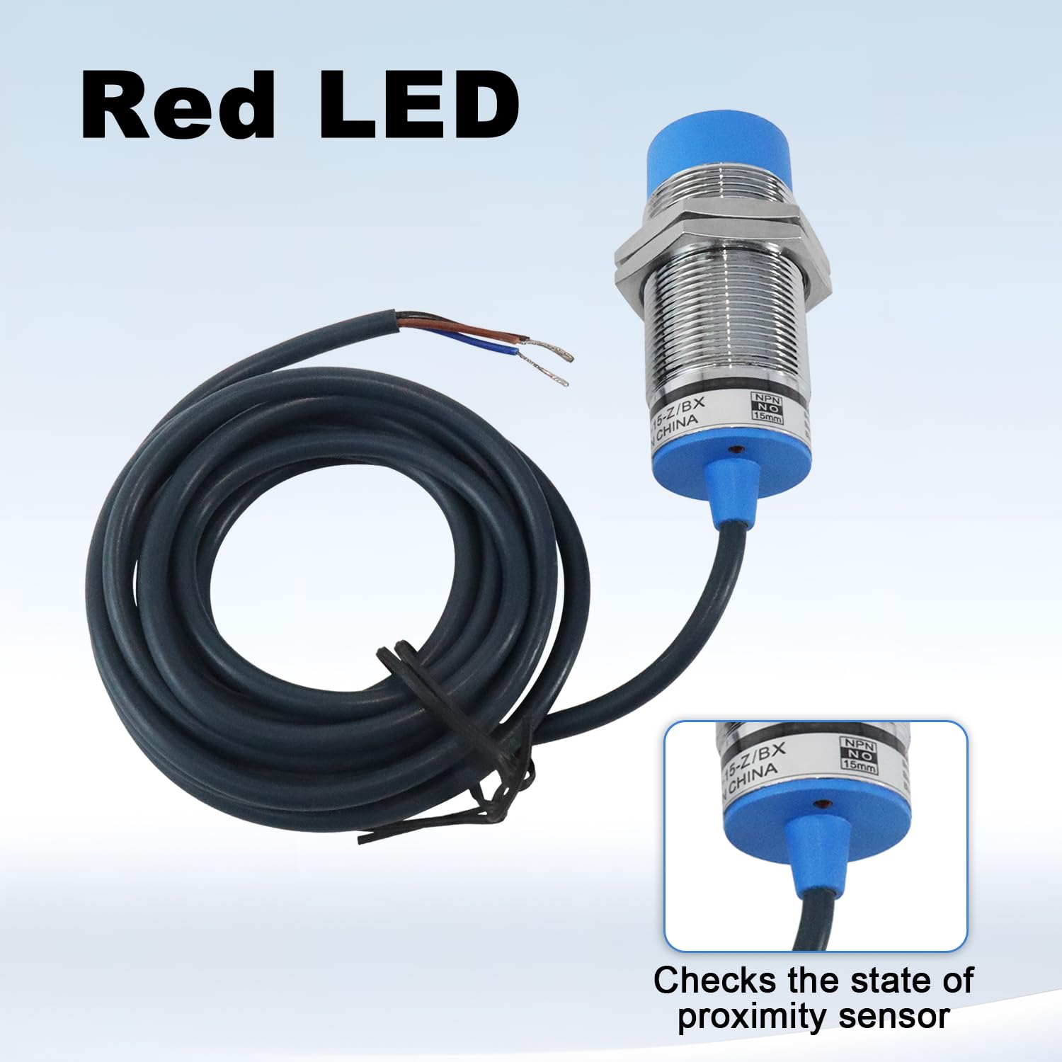 Kapazitiver Näherungssensorschalter, M30-Gewinde, ungeschirmte Installation, AC-Typ-2-Draht, NO (normalerweise offen, LED-Anzeige