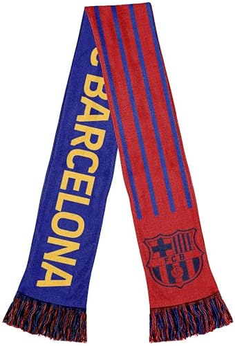 Icon Sports FC Barcelona - Bufanda reversible de fútbol, color rojo, talla única, (FCB22SC)