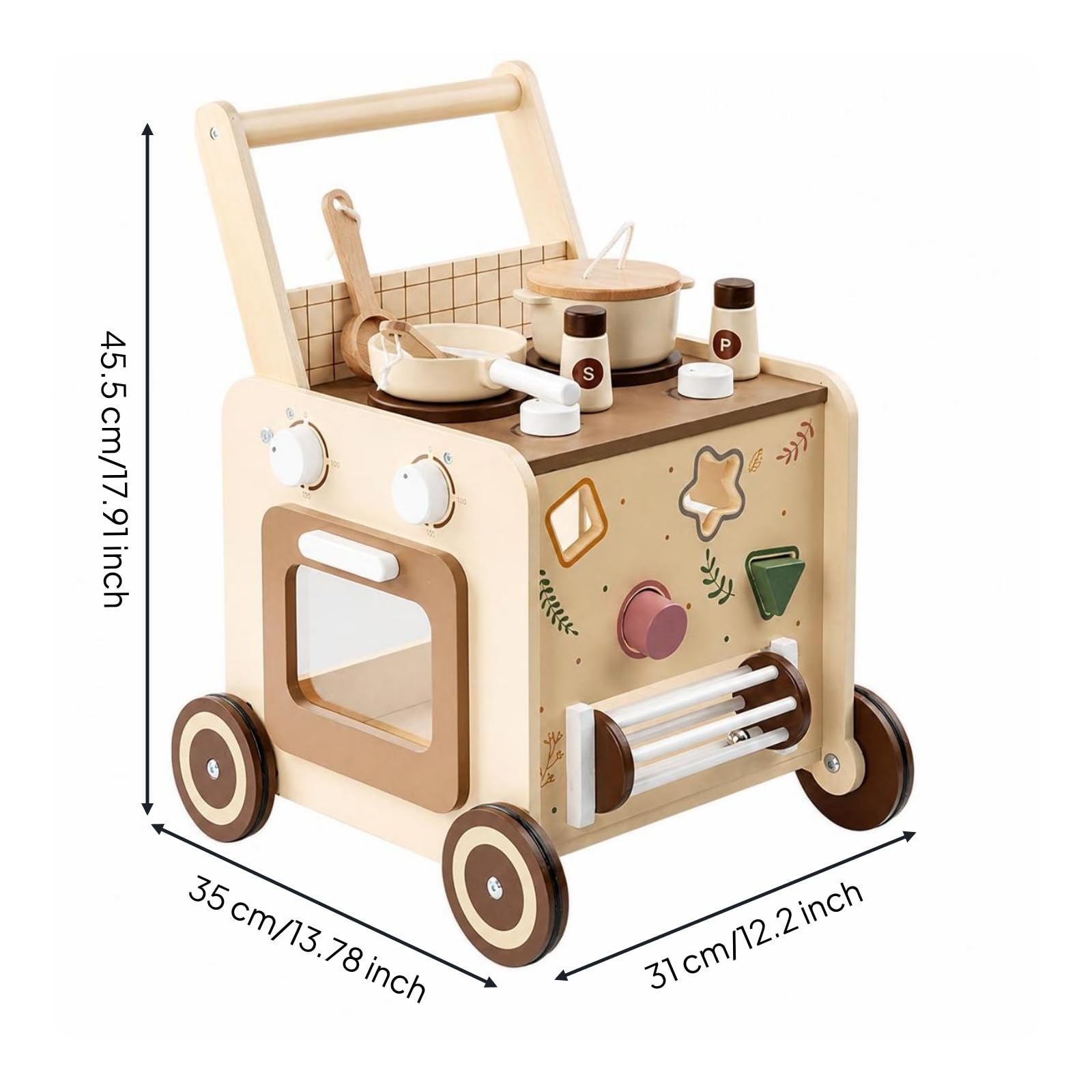 Cocinita Juguete con Ruedas Sensorial | Multiactividad, caminador Actividas para Bebé, Seguro, caminador, Hogar, Bloques