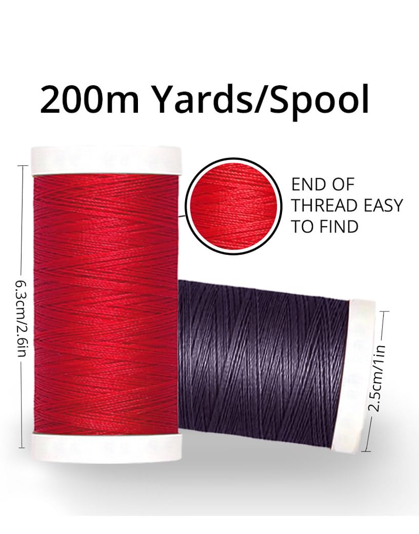 ACKERMANN® Leather - Lot De 6 Fils à Coudre - Mélange De Couleurs - Épaisseur 60-6 X 120 M - Fil Pour Cuir