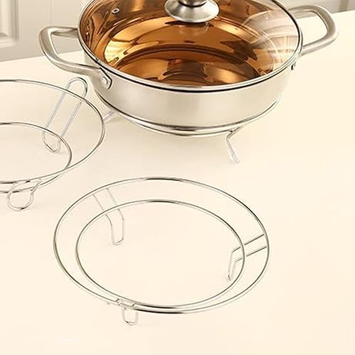 Miniatura 4 de Kichvoe Salvamanteles de acero inoxidable para platos calientes soportes redondos soportes para ollas de cocina para platos calientes ollas sartenes