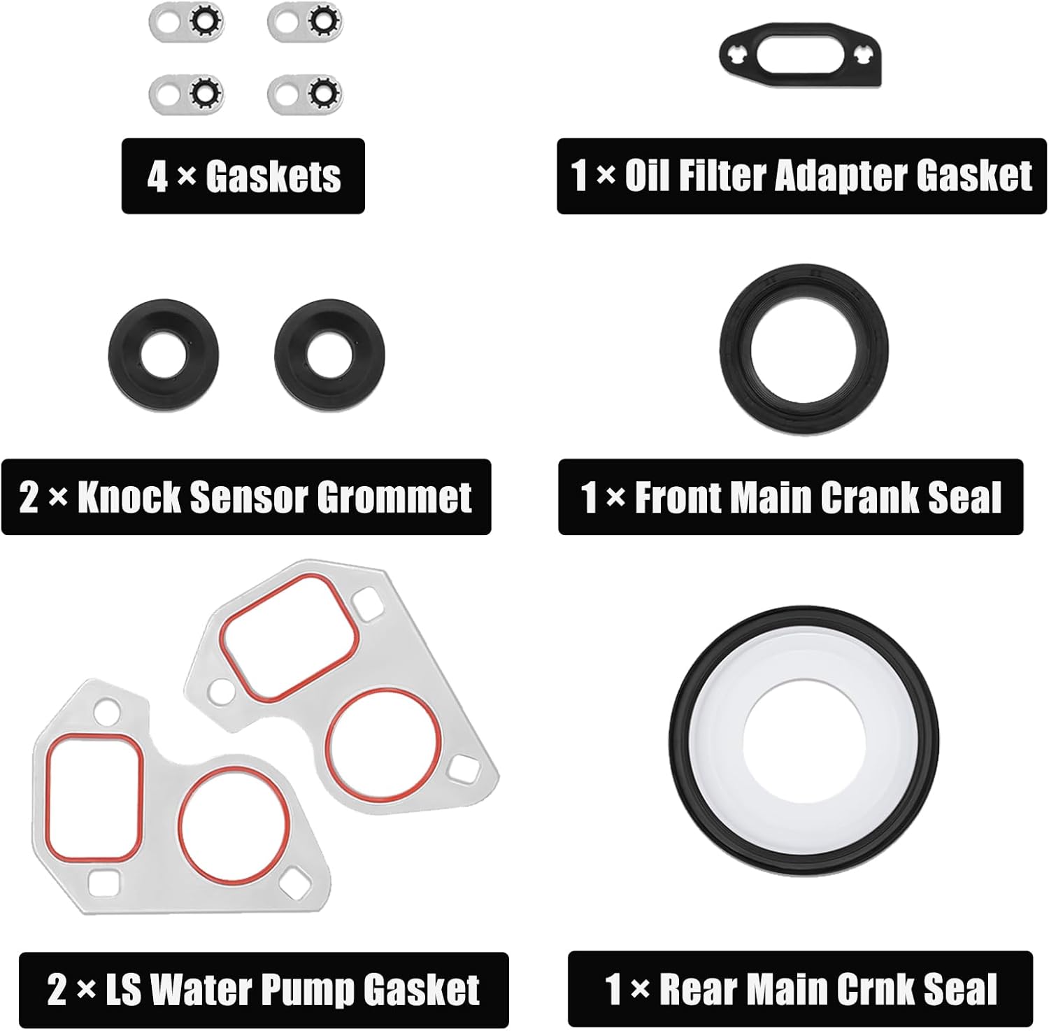 GEN III LS Gasket Set, LS9 Head Gaskets for LS1 LS6 LQ4 LQ9 4.8L 5.3L 5.7L 6.0L Compatible with 1999-2011 Chevrolet Silverado GMC Sierra Replace 12589226 12612350 12558178 12622033 12637683