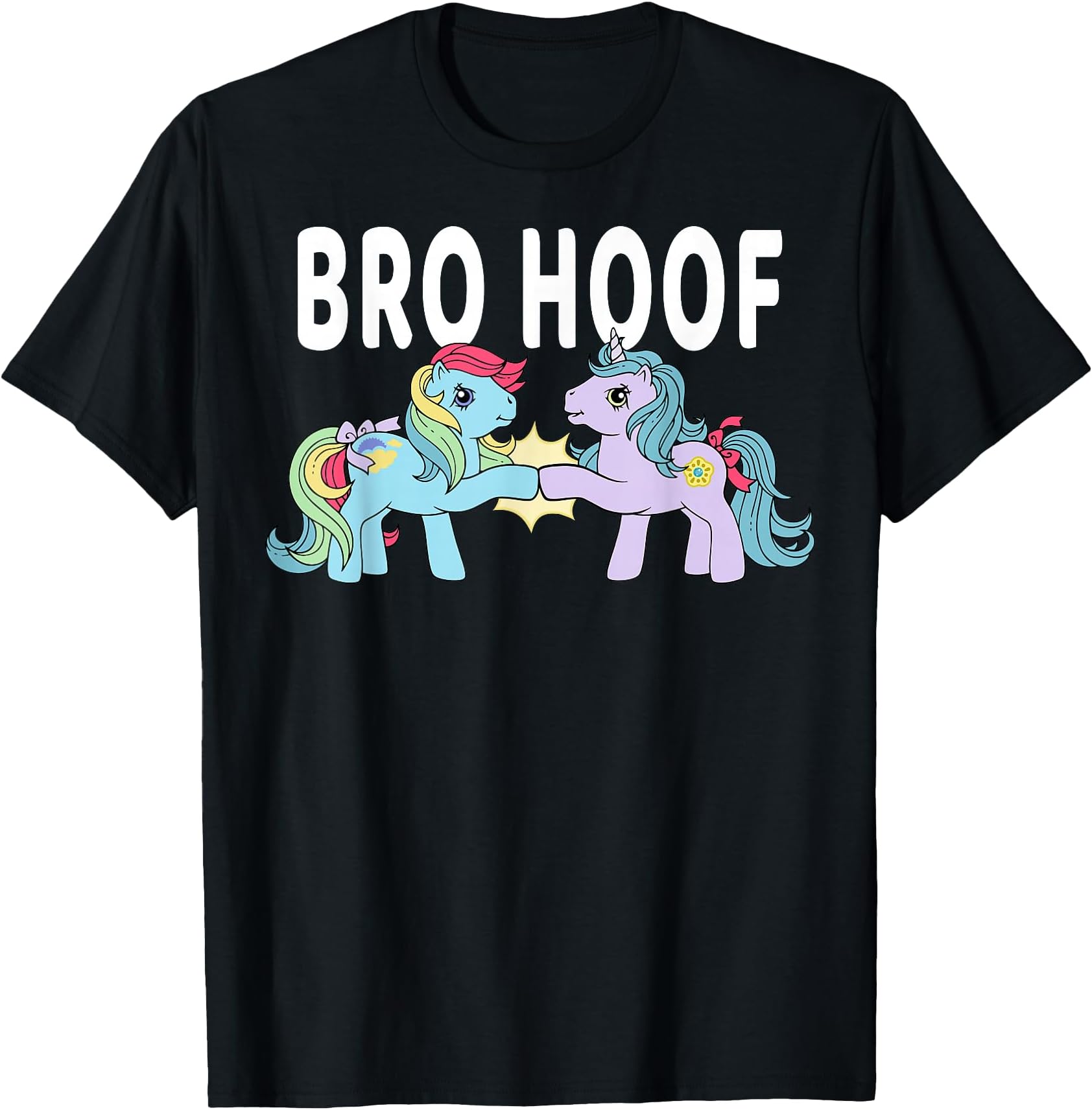 Bro Hoof Vintage Rainbow Ponies T-Shirt