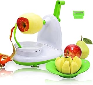 YelaJoy Upgraded Apple Peeler and Corer for Apple Pear Citrus Manual Rotating Kitchen Gadget Includes 1 Replacement Heads and 1 Splitter (whitish green)