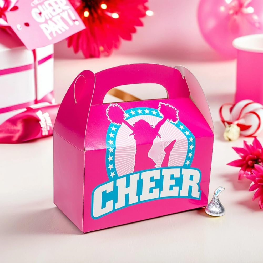 Cheerleader Geschenkboxen aus Karton, 15,9 x 13,3 cm, 12 Stück, perfektes Partyzubehör für Geburtstage, Cheer-Themenpartys und Feiern