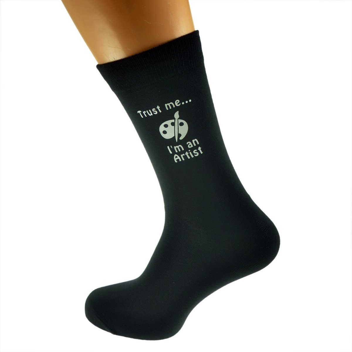 Gtr-Prestige Giftware Men's Black Trust Me I'm A Artist Novelty Socks Uk Size 5-12