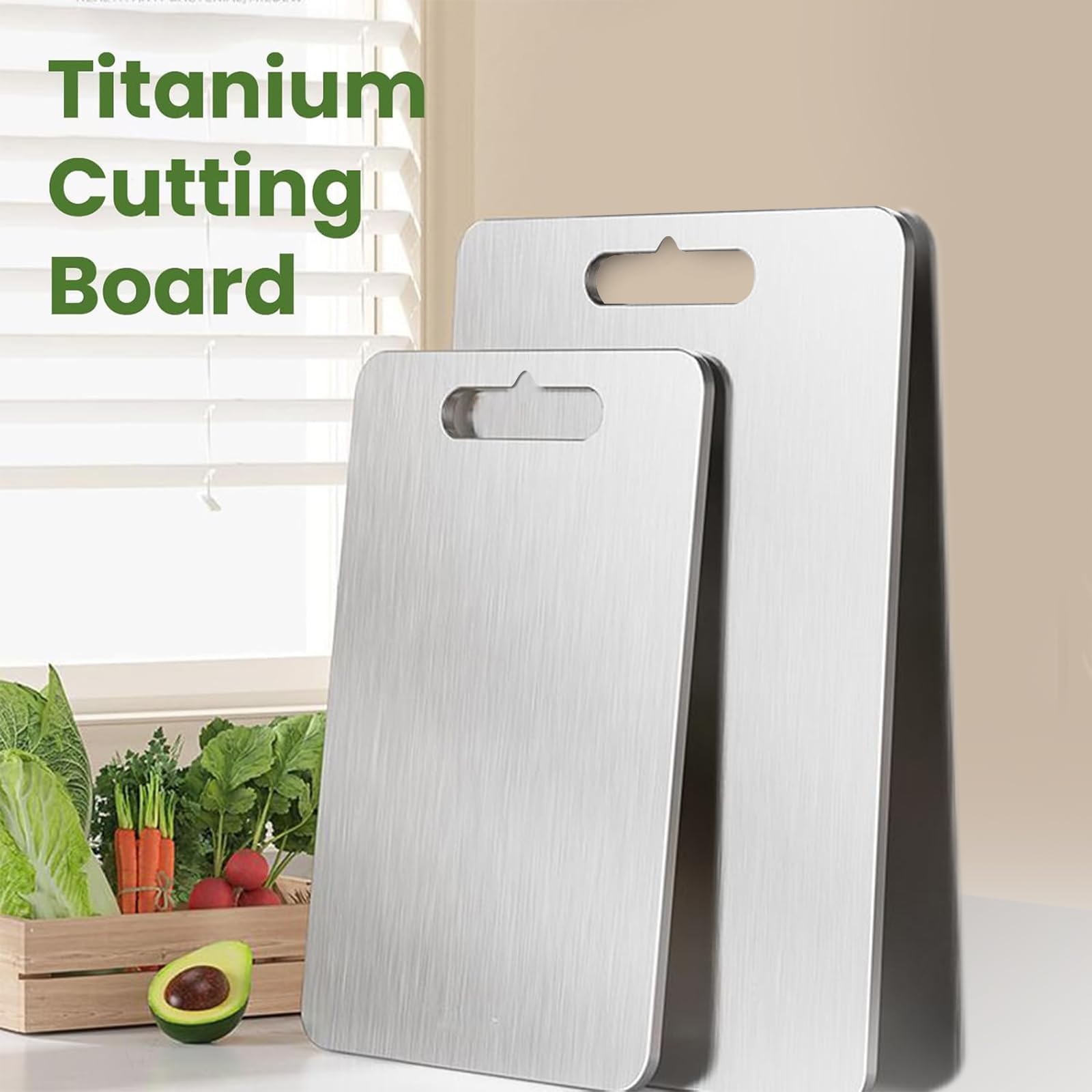 Tablero de cocina de doble cara de titanio 100 % puro para carne, frutas y verduras, duradero 39 x 28 cm, ideal para cocineros y cocineros caseros