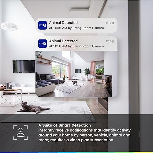 Miniatura 5 de Chamberlain myQ - Cámara de seguridad inteligente para interiores, video HD de 1080p, visión nocturna, detección de movimiento, Wi-Fi, audio