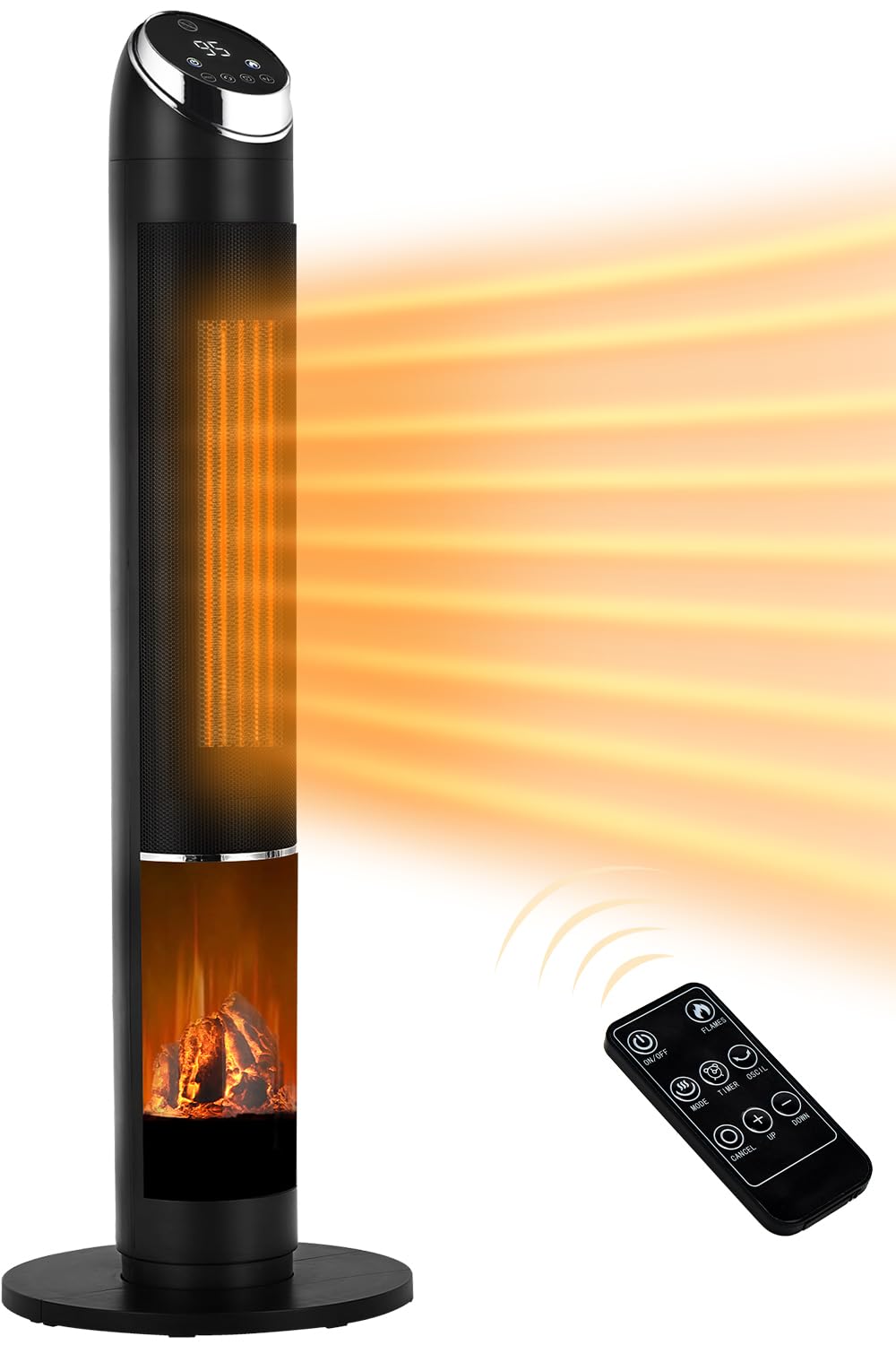 Amazon.com: Uthfy Space Heaters for Indoor Use,Electric Fireplace Heater  for Indoor Use Large Room,Tower Space Heater for Room Bedroom,38 Ceramic  Heater w/ 3D Realistic Flame,Remote,24H Timer,Thermostat : Everything Else