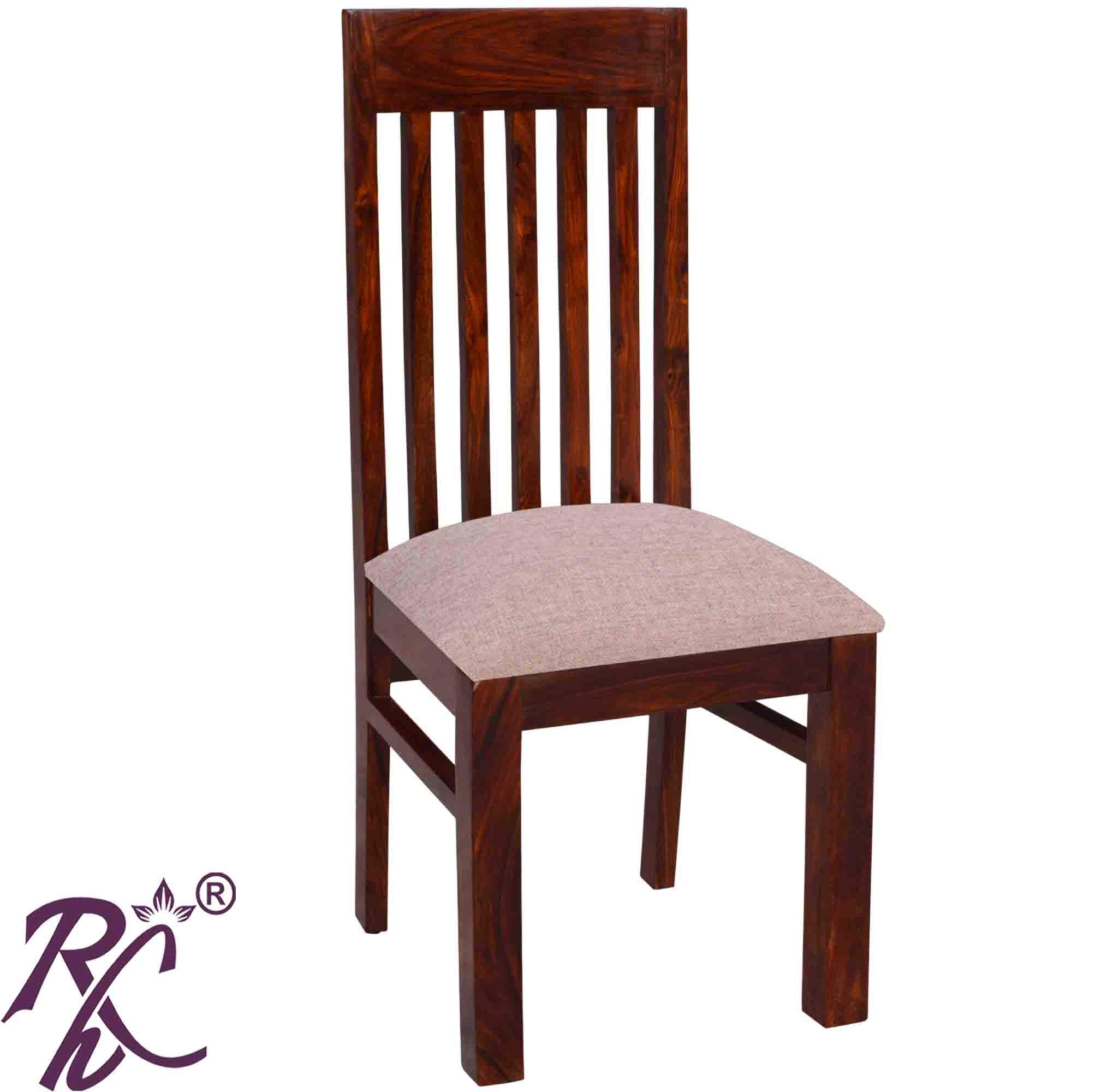 RAJ HANDICRAFT Solid Wood Dining Chair Cushion Top | Chair for Living Room | Multipurpose Chair Set of (2 Piece) Walnut 1814A W