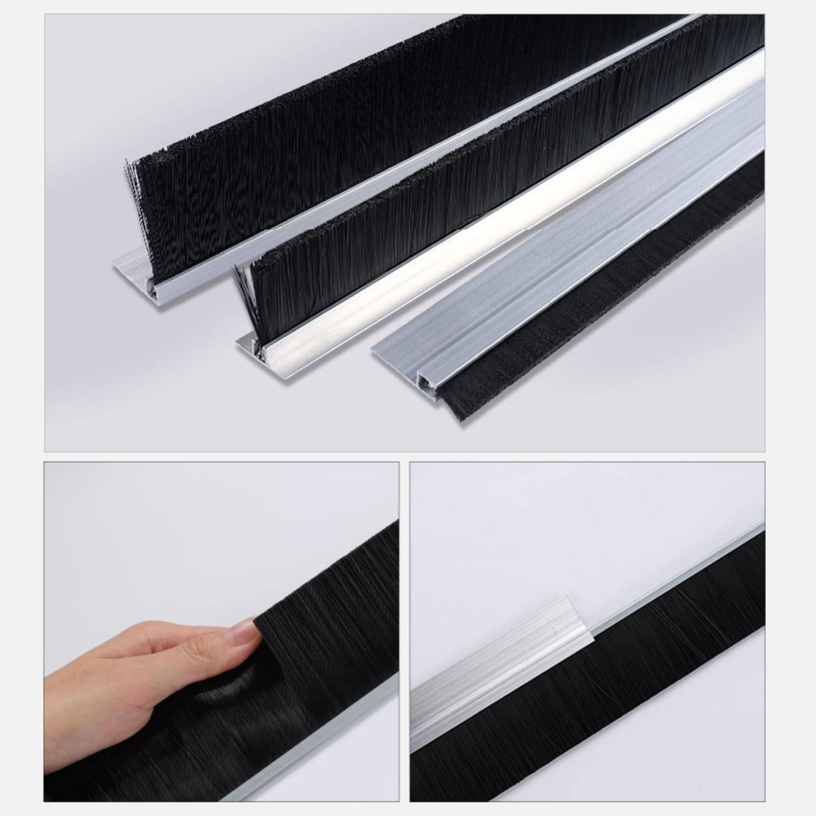 Szczotka ze stopu aluminium, domowa i przemysłowa, srebrna 10-300 mm