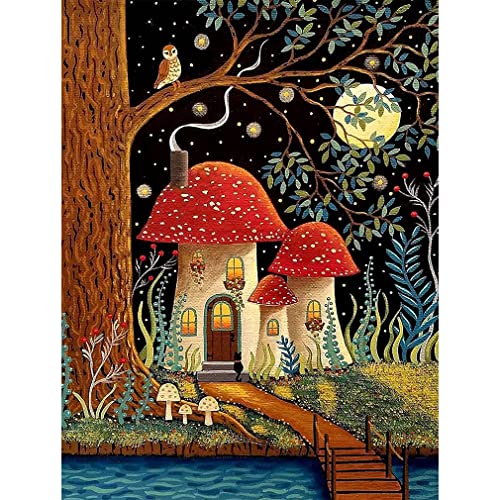 Stamped Cross Stitch Kits, Mushroom Cross Stitch Ornament Kits For Adults Beginners,Arts And Crafts Embroidery Kits,Full Range Of Cross-Stitch Stamped Kits Needlecrafts For Home Wall Decor 12X16 Inch #TOP10