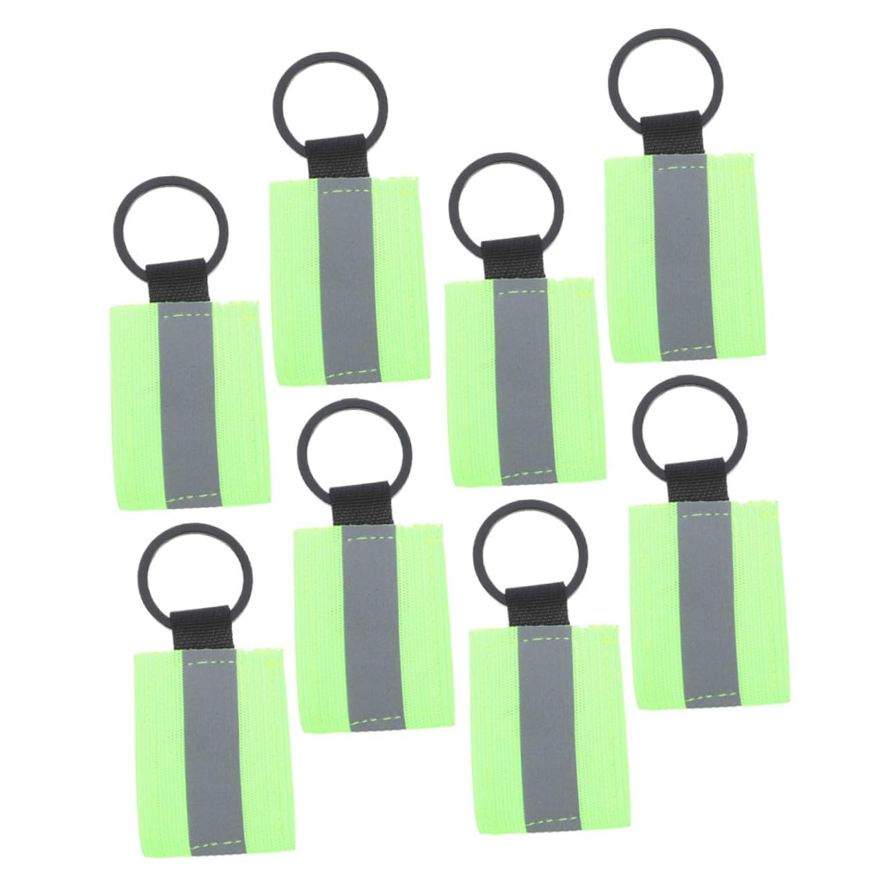 BESPORTBLE 8pcs Lightweight Reflective Keychain Tags High Visibility Backpack Zipper Pulls for Fluorescent Accessory for Bags Bikes and Outdoor Activities
