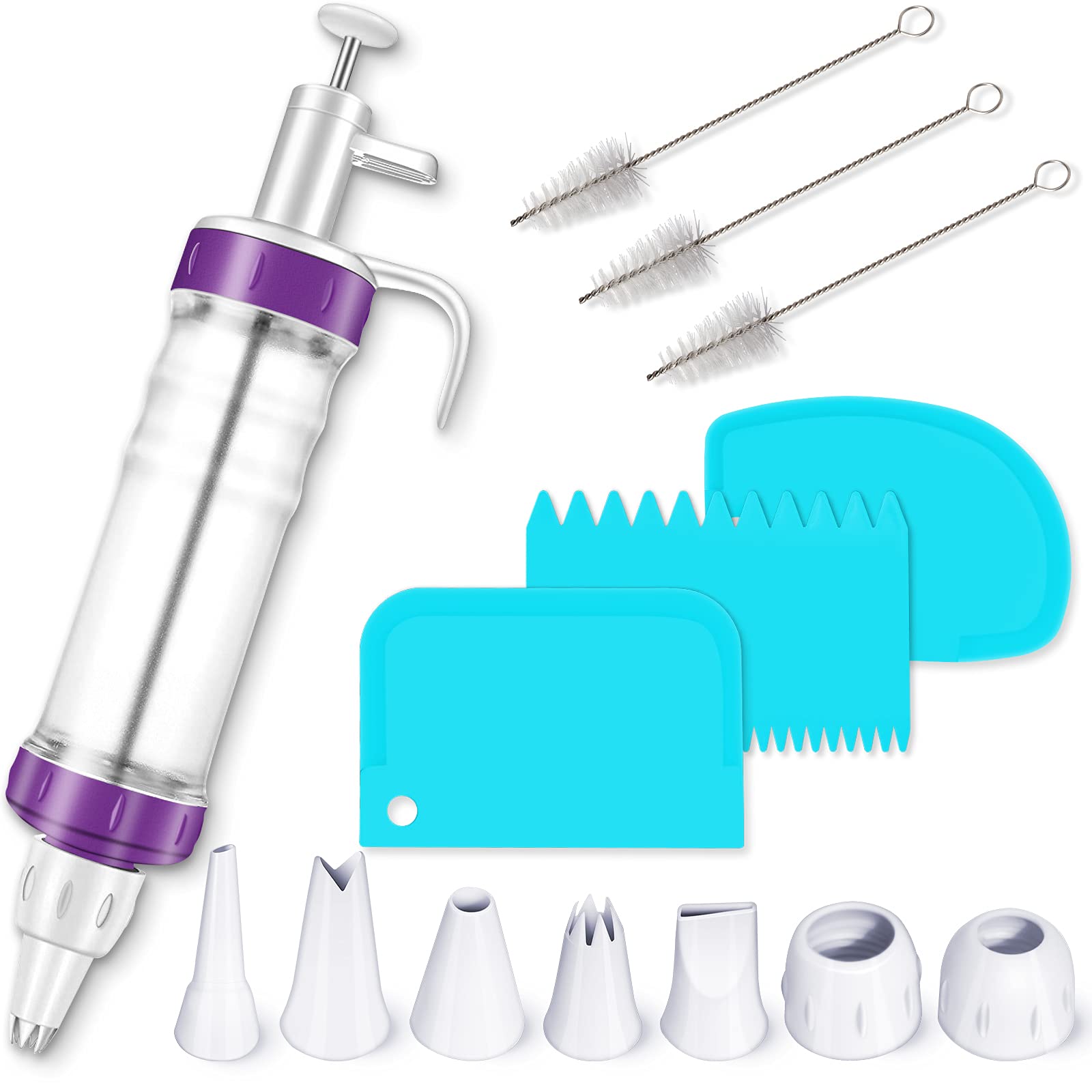Dessert Decorating Syringe Set, Cupcake Filling Injector with Icing  Nozzles, Cream Scrapers and Nozzle Brush Dessert Christmas Decorating  Set